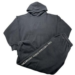 The Tortured Poets Department Sweatsuit Women's Large Black 2 Piece Taylor Swift